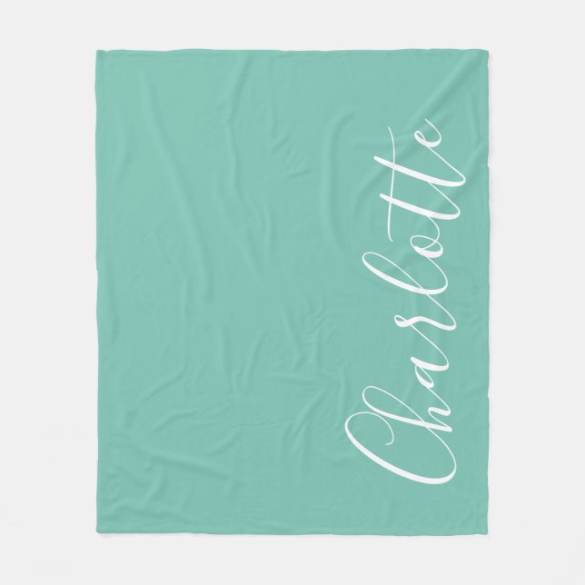 Couverture Polaire Typographie Chic Script Personnalisé Moderne Turqu (Devant)