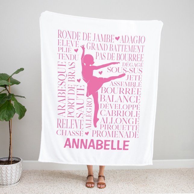 Couverture Polaire Typographie de Little Pink Ballerina (Créateur téléchargé)