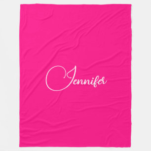 Couverture Polaire Typographie élégante Nom du script Wow rose grand