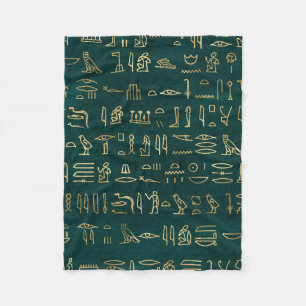 Couverture Polaire Typographie hiéroglyphes égyptiens dorés Egypte