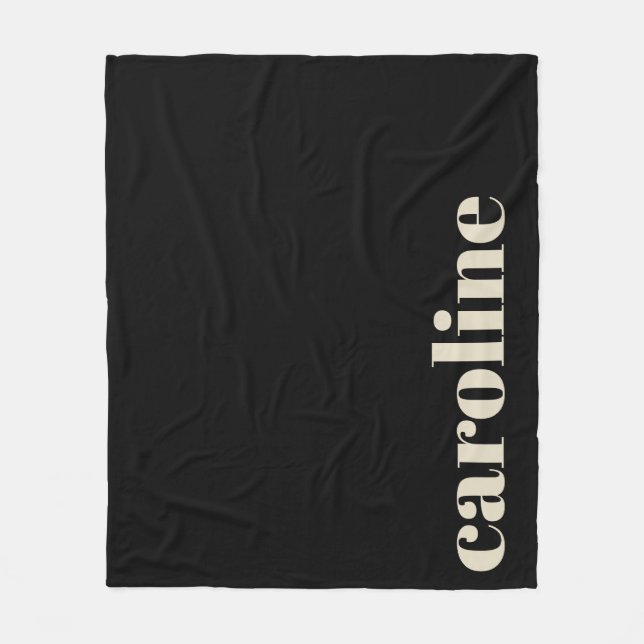 Couverture Polaire Typographie moderne en gras Nom de monogramme noir (Devant)