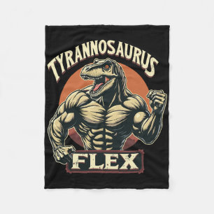 Couverture Polaire Tyrannosaure culturiste drôle Flex Gym T-rex Din
