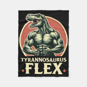 Couverture Polaire Tyrannosaure culturiste drôle Flex Gym T-rex Din