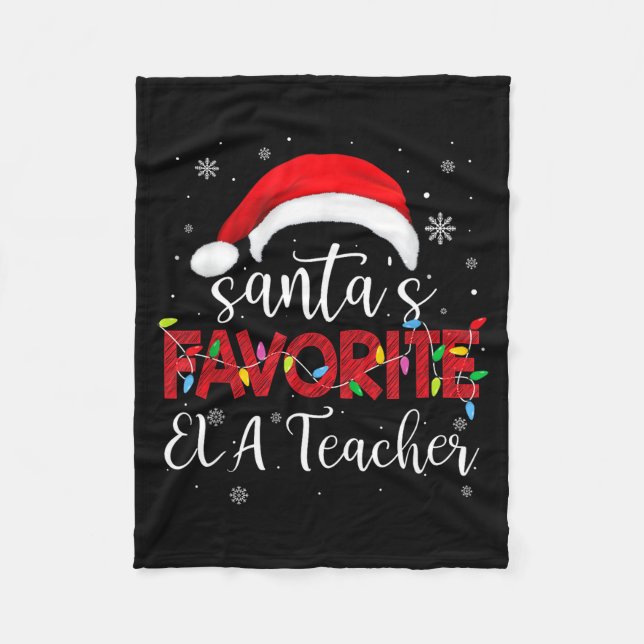 Couverture Polaire Ugly Sweater Christmas Santa's Favorite Ela Teache (Devant)