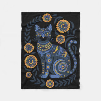 Couverture Polaire Ukraine Cat Floral Vintage Ukrainian Flag Vyshyvan