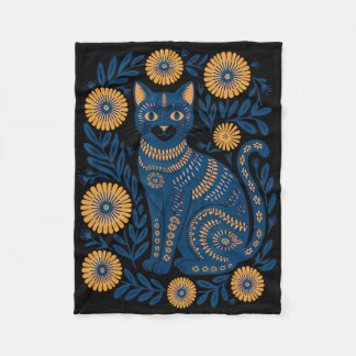 Couverture Polaire Ukraine Cat Floral Vintage Ukrainian Flag Vyshyvan