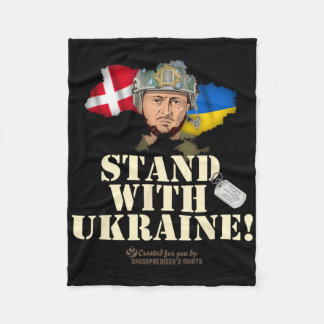 Couverture Polaire Ukraine Danemark Drapeaux Slogan Soutenez l'Ukrain