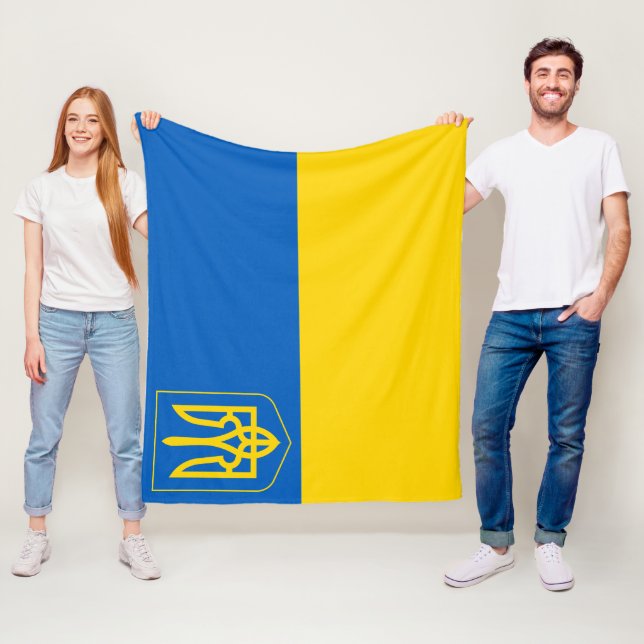 Couverture Polaire Ukraine Drapeau Armoiries Patriotique Ukrainien (En situation)