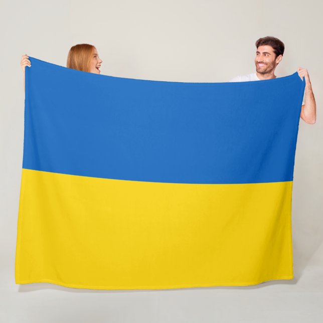 Couverture Polaire Ukraine Drapeau bleu Jaune Patriotique Ukrainien  (En situation)