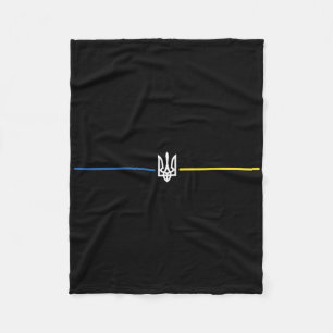 Couverture Polaire Ukraine Drapeau ukrainien Tryzub Militaire 