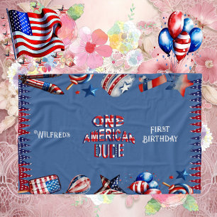 Couverture Polaire Un Américain Dude 4 Juillet Rouge Blanc Bleu Anniv