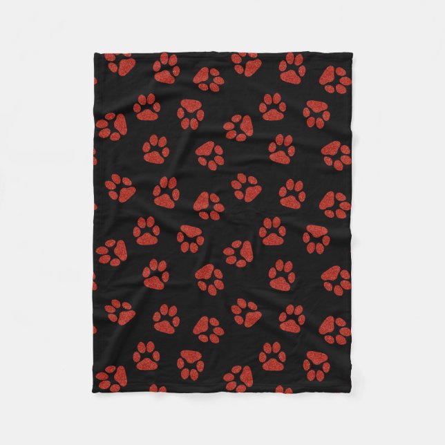 Couverture Polaire Un chien Empreinte de patte rouge vif propriétaire (Devant)