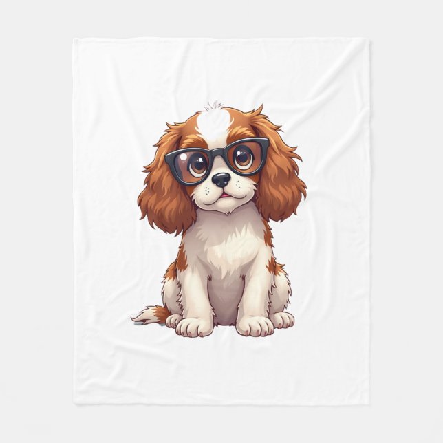 Couverture Polaire Un chien mignon, le roi Charles Spaniel (Devant)