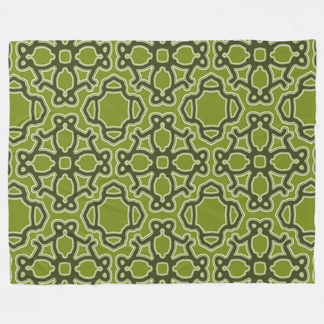 Couverture Polaire Un design motif d'impression en tissu vert vif (Devant (Horizontal))