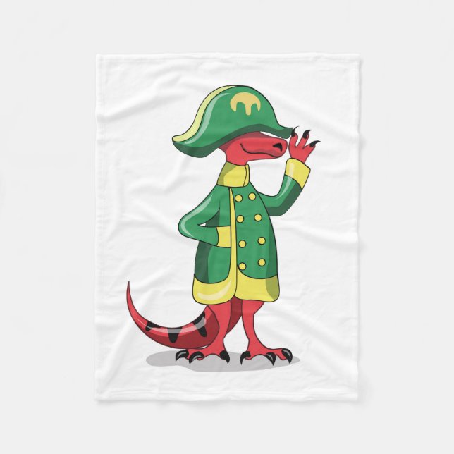 Couverture Polaire Un Dessin Tyrannosaur Rex Habillé Comme Napoléon. (Devant)
