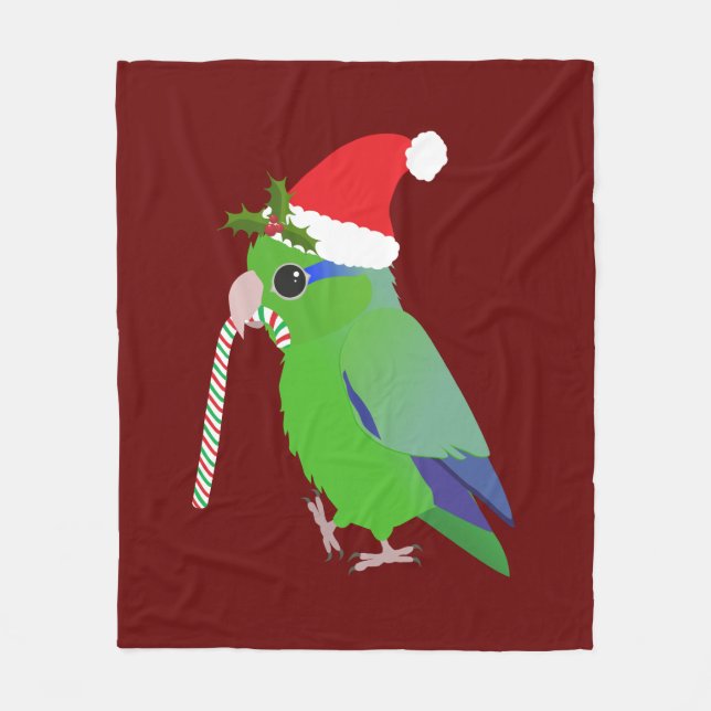 Couverture Polaire Un joli parrotlet vert de Noël pacifique (Devant)