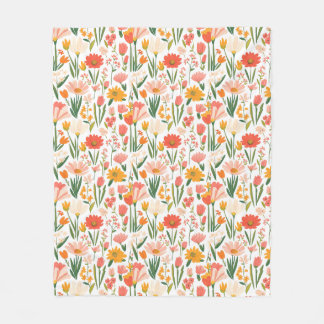 Couverture Polaire Un motif sans couture de fleurs printanières