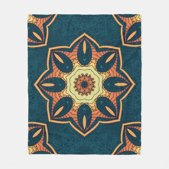 Couverture Polaire Un motif sans couture ethnique avec mandala. illus (Devant)