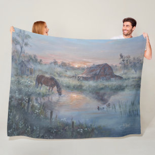 Couverture Polaire Un nouveau jour -* Peinture de cheval