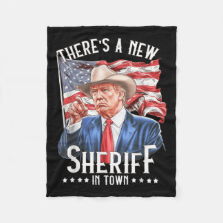 Couverture Polaire Un Nouveau Sheriff En Ville, Cowboy Trump 2024