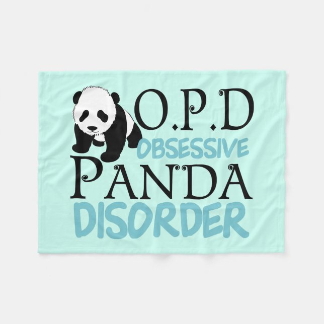 Couverture Polaire Un Panda Obsessif Mal Trouble (Devant (Horizontal))