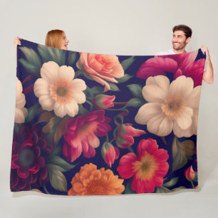 Couverture Polaire Un papier peint avec un motif floral