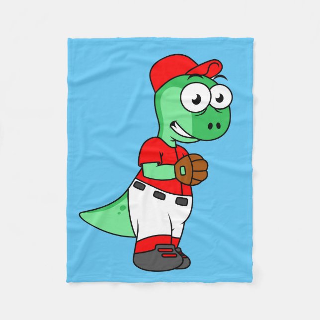 Couverture Polaire Un Pitcher De Baseball Pachycephalosaurus. (Devant)