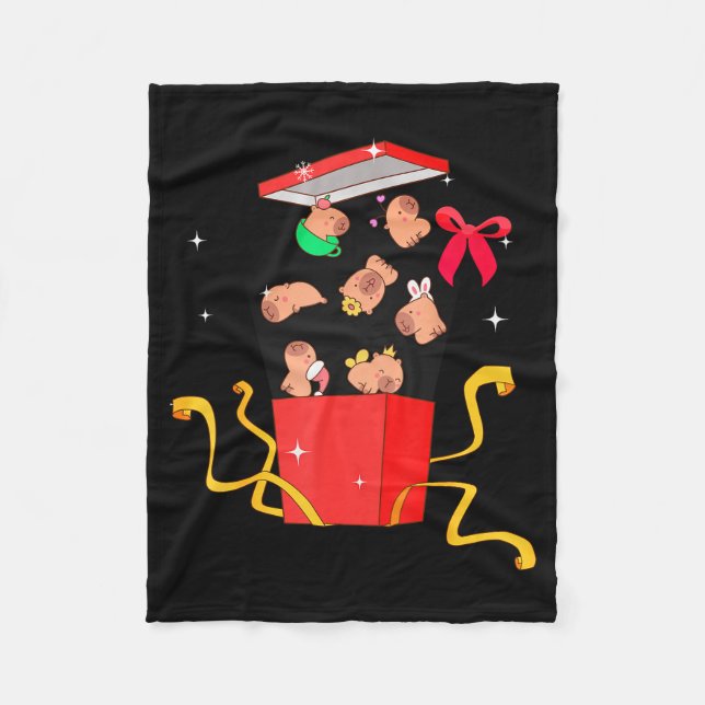 Couverture Polaire Unboxing Blind Box Capybara Pyjama Ugly Christmas  (Devant)