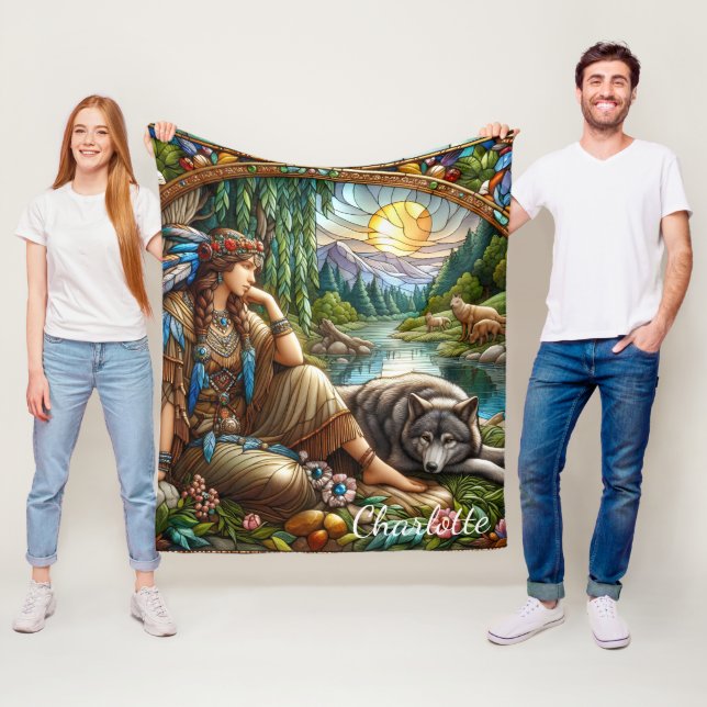 Couverture Polaire Une Indienne autochtone repose paisiblement avec u (En situation)