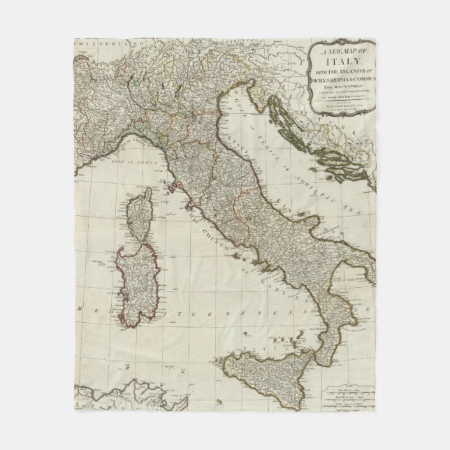 Couverture Polaire Une nouvelle carte de l'Italie avec les îles de la (Devant)