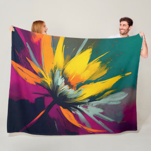 Couverture Polaire Une odyssée florale – Fleur expressive en mouvemen