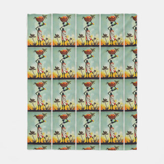 Couverture Polaire Une oeuvre d'art africaine pour représenter une fe