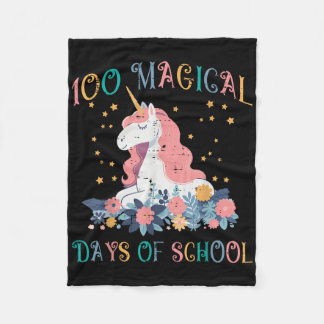 Couverture Polaire Unicorn 100 Magical Days School 100th Day Toddler