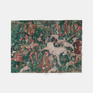 Couverture Polaire Unicorn Hunt Medieval Art, Unicorn Se Défend