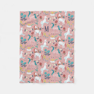 Couverture Polaire Unicorn rose arc-en-ciel filles toute impression