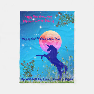 Couverture Polaire Unicorne 30 po x 40 po au clair de lune