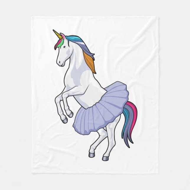 Couverture Polaire Unicorne au Ballet avec jupe (Devant)