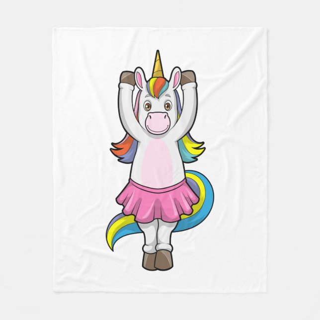 Couverture Polaire Unicorne au Ballet Dance avec jupe (Devant)