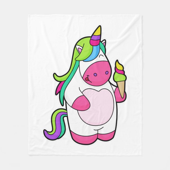Couverture Polaire Unicorne avec gaufre Glace (Devant)
