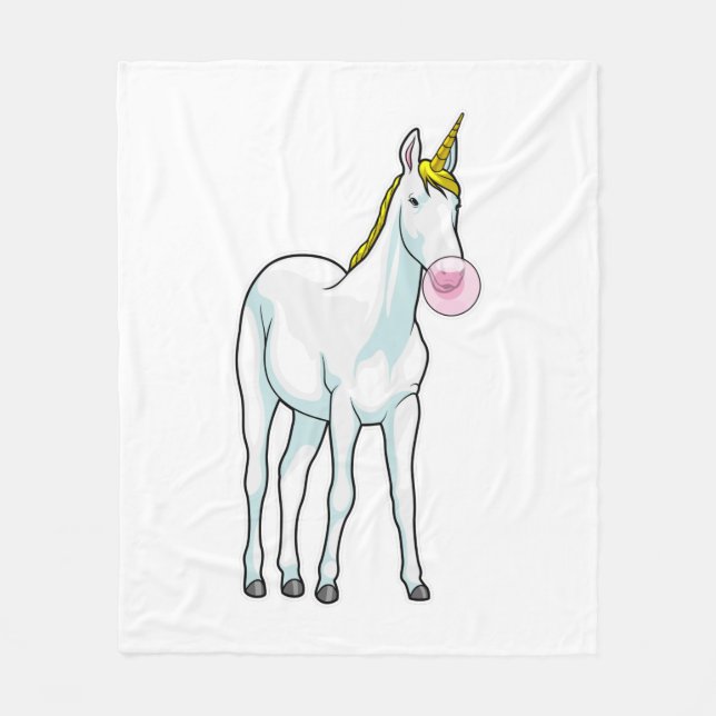 Couverture Polaire Unicorne Bubble gomme (Devant)