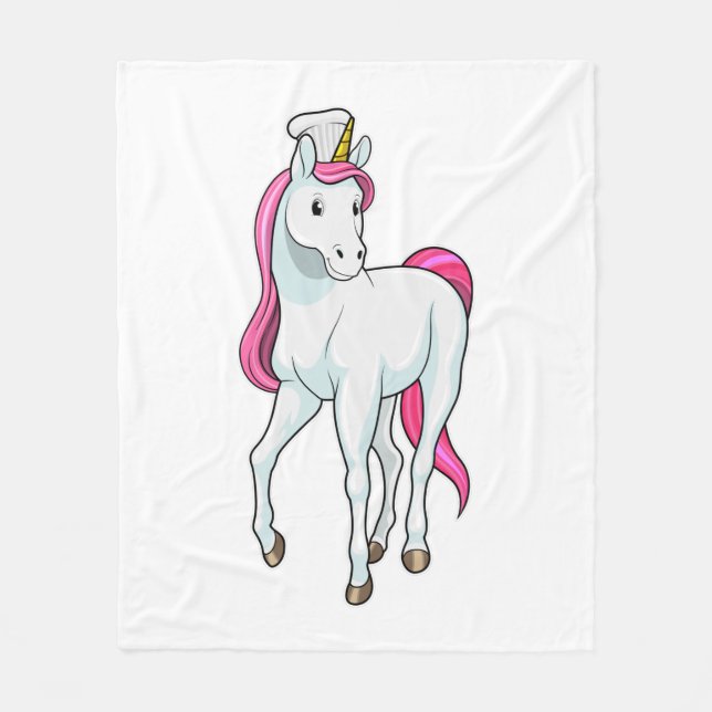 Couverture Polaire Unicorne comme Cuisinière avec casquette chef (Devant)