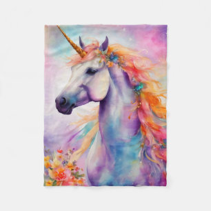Couverture Polaire Unicorne couleur Pastel