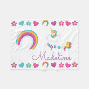 Couverture Polaire Unicorne de bébé dormant personnalisée
