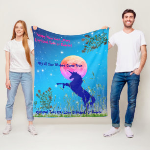 Couverture Polaire Unicorne Lune De 50 Pouces X60 Pouces