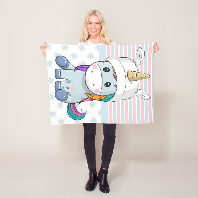 Couverture Polaire Unicorne Personnalisée Petits Garçons Fleece Blank (En situation)