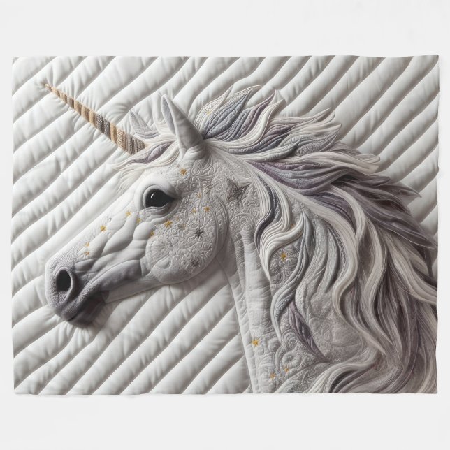 Couverture Polaire Unicorne quadrillée (Devant (Horizontal))