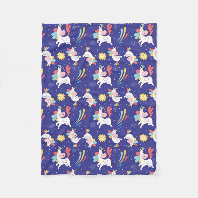 Couverture Polaire Unicornes (Devant)
