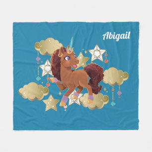 Couverture Polaire Unique aux étoiles et aux nuages Unicorne