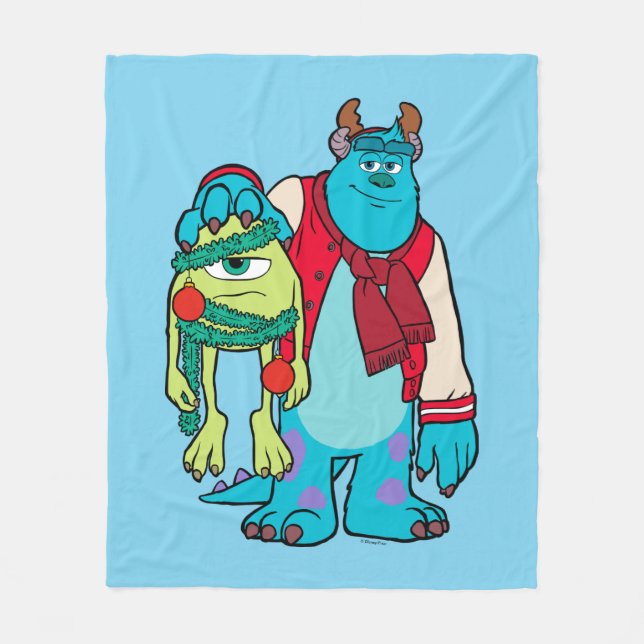 Couverture Polaire Université Monsters | Mike & Sulley Holiday Cheer (Devant)