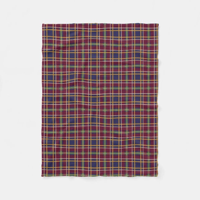 Couverture Polaire Université Queens Kingston Ontario Tartan (Devant)